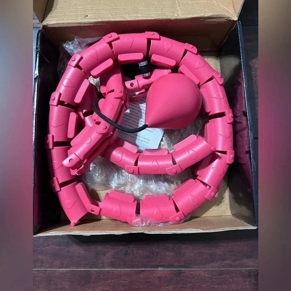 Body Shaping Hula Hoop Workout Weighted Hula Hoop 24 Links Pink In Box EUC